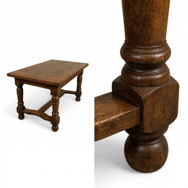 Antique French Provincial Oak Farmhouse Dining Table, 1910 For Sale - Image 3 of 4