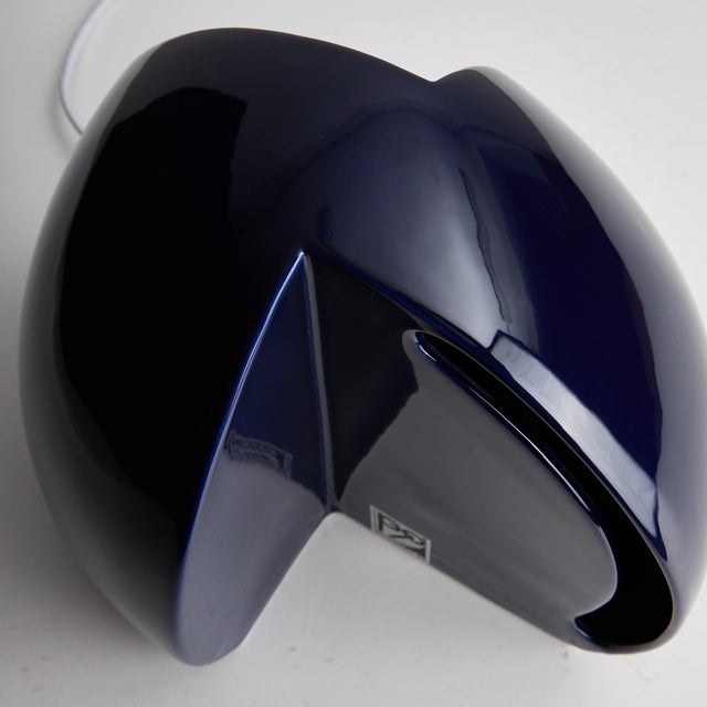 Blue Hemisphere Ceramic Table Lamp from Perdomello 70, 1970s For Sale - Image 10 of 18