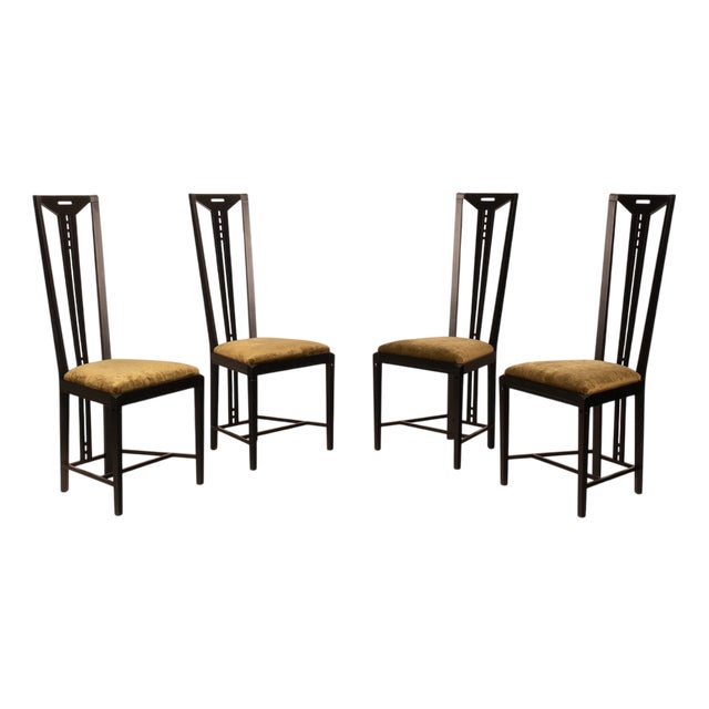 Gallery Chairs by Umberto Asnago and Ambrogio Pozzi for Giorgetti, 1975, Set of 4 For Sale