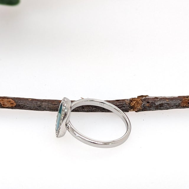 2020s 1ct Boulder Opal Ring W Diamond Accents in 14k Gold | Fancy Shape 9x7mm For Sale - Image 5 of 7