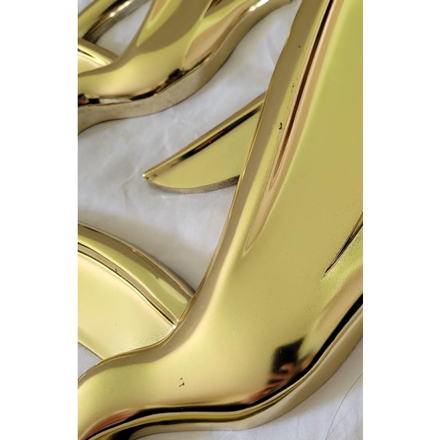 Gold 80s Syroco Gilted Flying Bird Wall Art Pair For Sale - Image 8 of 13