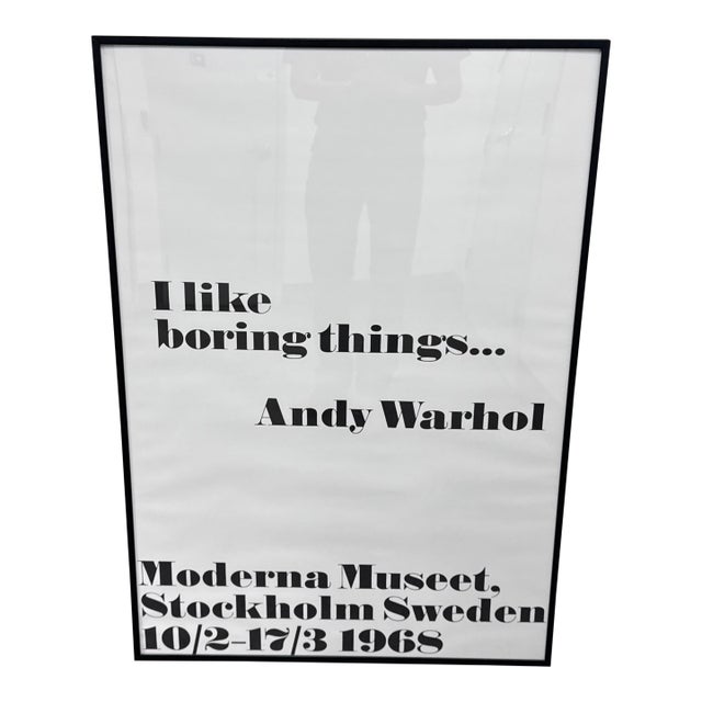 Andy Warhol “I Like Boring Things” Exhibition Poster Print, Framed For Sale
