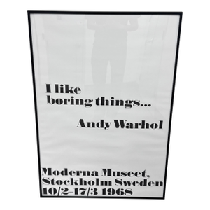 Andy Warhol “I Like Boring Things” Exhibition Poster Print, Framed