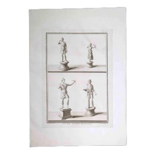 Ludovico Boily, Artemis, Ancient Roman Statue, Original Etching on Paper, 18th-Century For Sale
