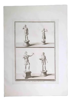 Ludovico Boily, Artemis, Ancient Roman Statue, Original Etching on Paper, 18th-Century