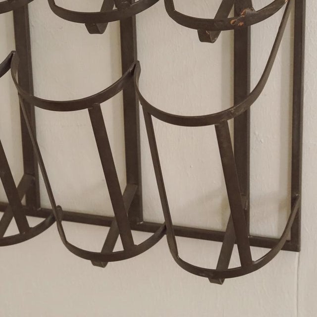 Metal Wall-Mounted Metal Wine Rack with Grape Relief For Sale - Image 7 of 13