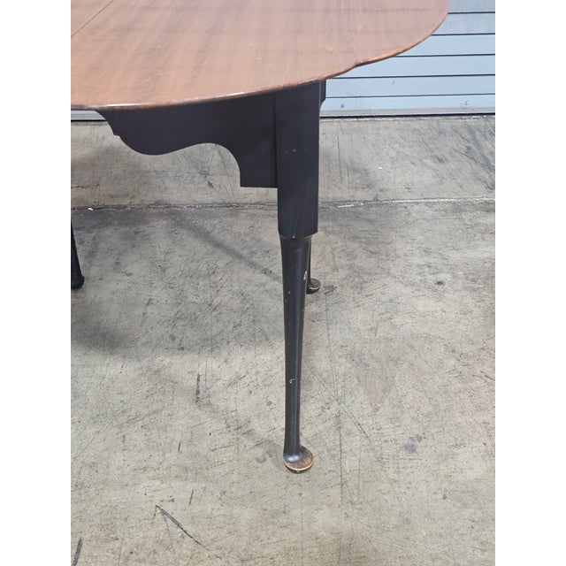 Late 20th Century Tiger Maple Benchmade Dining Table Breakfast Table Tavern Table Black Base For Sale - Image 10 of 10