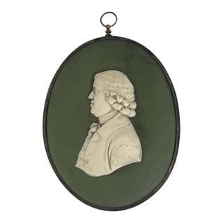 Antique 18th Century Wedgwood Jasperware Portrait Plaque of Josiah Wedgwood (1730 - 1795) For Sale
