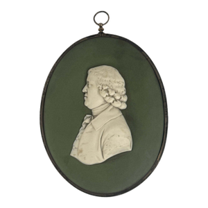 Antique 18th Century Wedgwood Jasperware Portrait Plaque of Josiah Wedgwood (1730 - 1795)