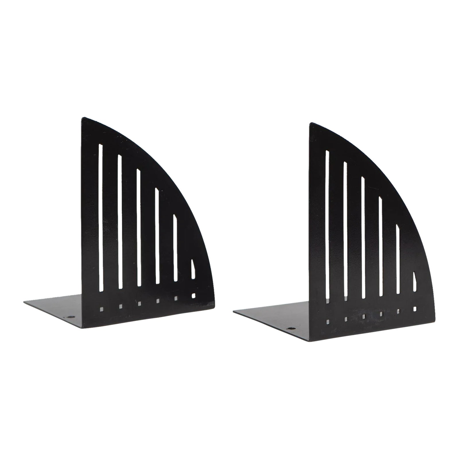 Vintage Black Metal Triangular Grill Bookend Pair - Spectrum Designs ...