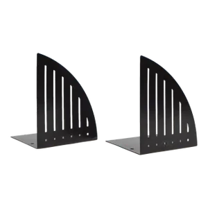 Vintage Black Metal Triangular Grill Bookend Pair - Spectrum Designs Cleveland