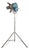 Blue Fresnel Theater Spotlight Floor Lamp on Matching Steel Tripod from A.E. Cremer, Paris, 1950s For Sale