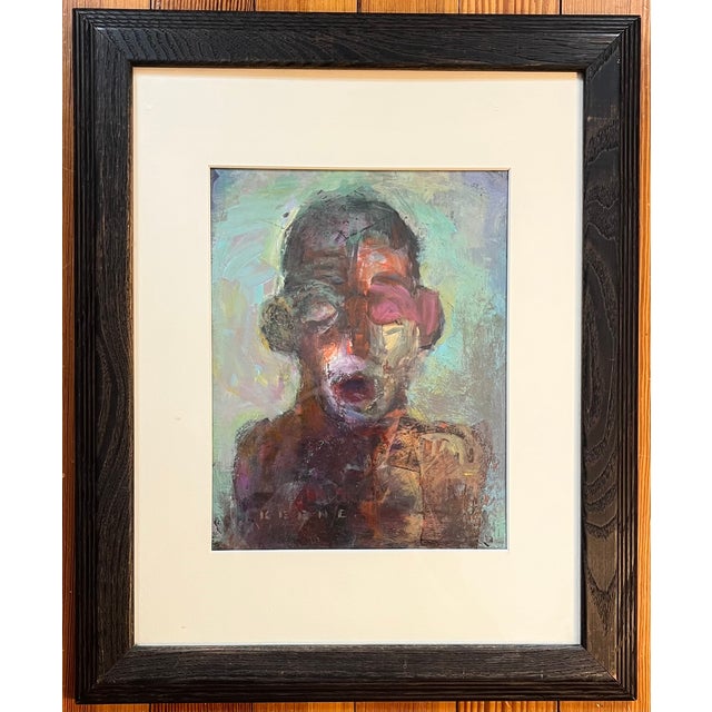 1990s Don Keene American Abstract Expressionist Portrait of a Man - Painting on Board - 1994 For Sale - Image 5 of 7