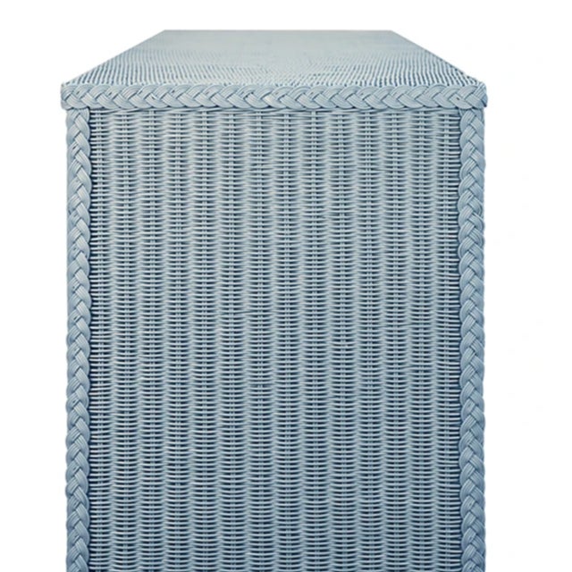 Matthew Izzo Home Bowden Light Blue Wrapped Rattan Six Drawer Chest For Sale In New York - Image 6 of 7