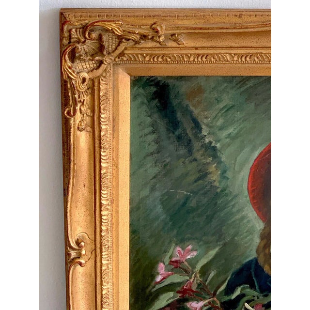 Mid 20th Century Portrait Girl Amongst Flowers, by Marion Henseler For Sale - Image 4 of 11