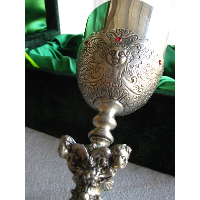 Early 20th Century Vintage Pewter Chalice in Box Gothic Style For Sale - Image 5 of 9
