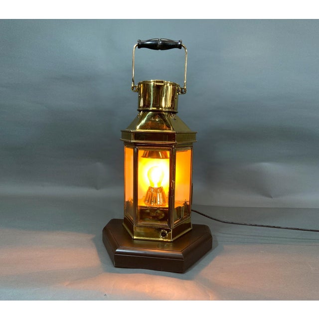 Solid Brass English Ships Cabin Lantern For Sale - Image 4 of 11