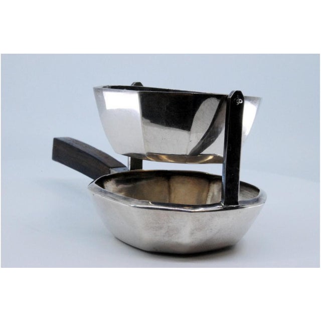 Octagonal Shaped Silver Tea Strainer with Chestnut Wood Handle For Sale - Image 4 of 9