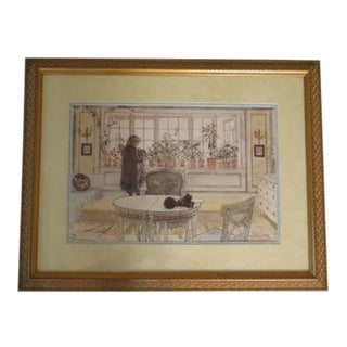 Indoor Scene Double Matted and Framed Print For Sale