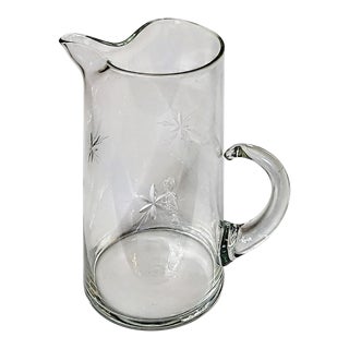 Vintage Cut Glass Starburst Pitcher For Sale