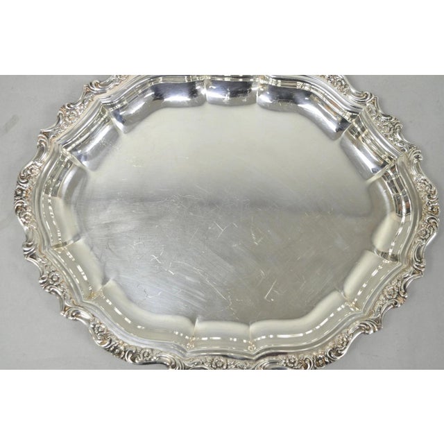 Metal Mid 20th Century International Silver "Countess" Silver Plated Small Bar Tray Serving Platter For Sale - Image 7 of 12