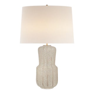 AERIN for Visual Comfort Signature Aumar Large Table Lamp in Volcanic Ivory with Linen Shade For Sale