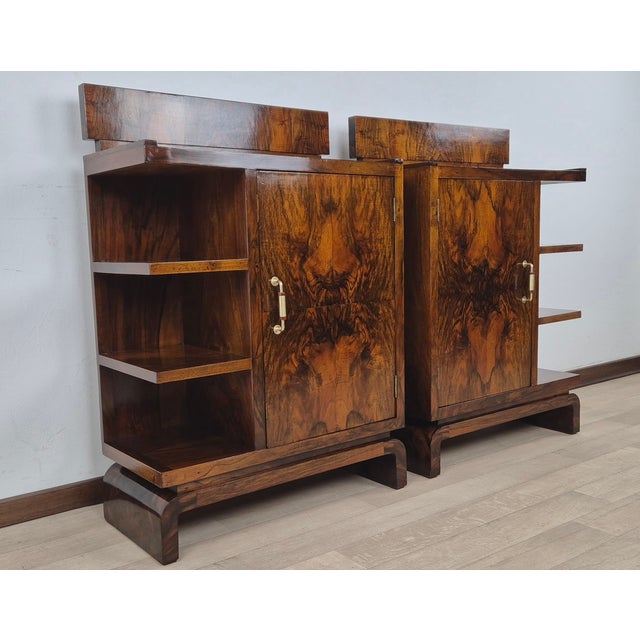 1920s Vintage Art Deco Bedside Tables, 1920, Set of 2 For Sale - Image 5 of 18