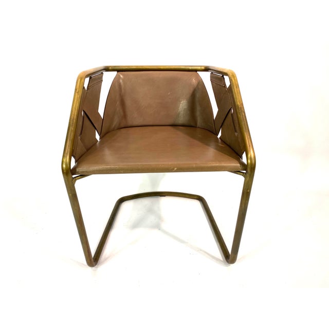 Brass Leather Strip Chair by Massimo Castagna for Henge, 1990s, Set of 3 For Sale - Image 12 of 18