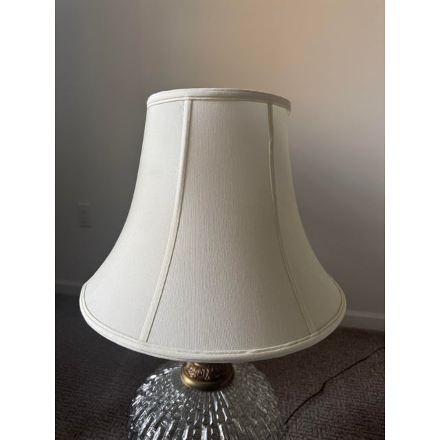 1970's Art Deco Smokey Glass Table Lamp For Sale In Kansas City - Image 6 of 10
