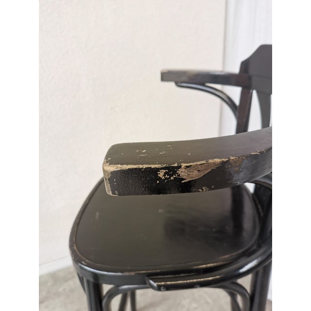 Black Mid-Century Black Bentwood Bar Chair in the style of Thonet, 1970s For Sale - Image 8 of 18