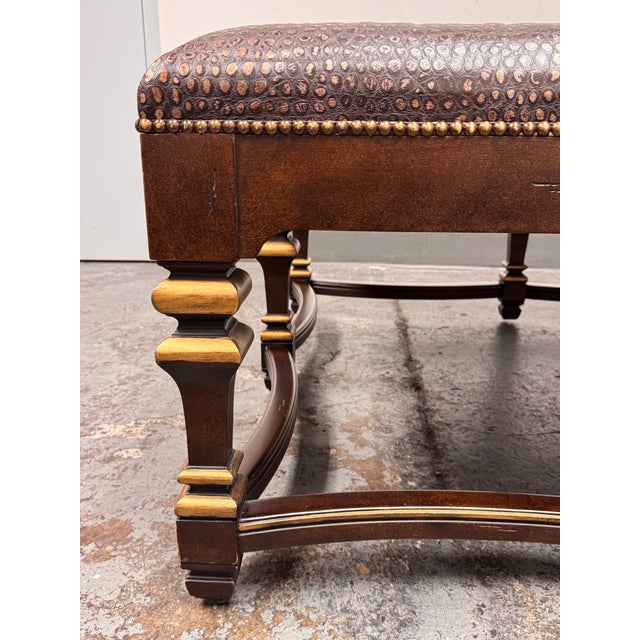 Century Furniture Napa Leather Tray Top Cocktail Ottoman For Sale In San Francisco - Image 6 of 12