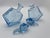 Late 20th Century Pair of Sculptural Light Blue Art Glass Decanters With Faceted Stoppers, Mid-Century Modern For Sale - Image 10 of 15
