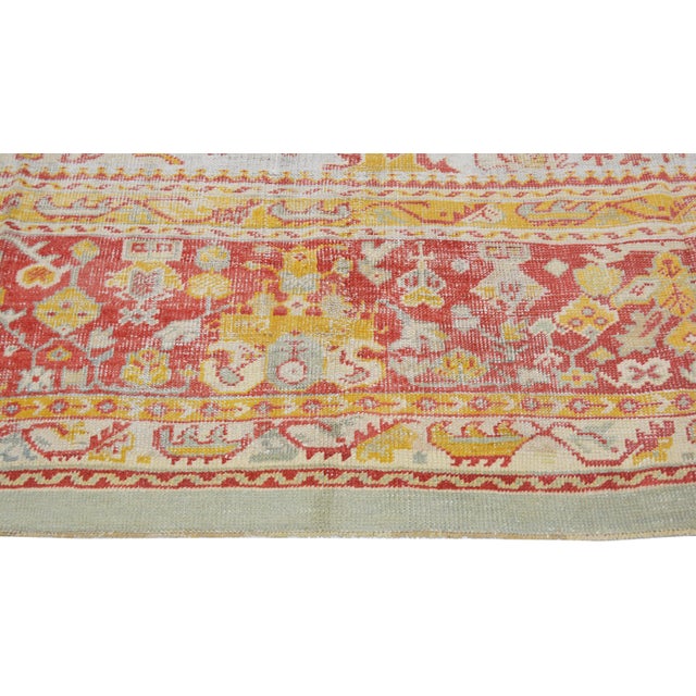 Antique Turkish Oushak Hand Knotted Wool Rug,16'9"X20'3" For Sale - Image 4 of 5