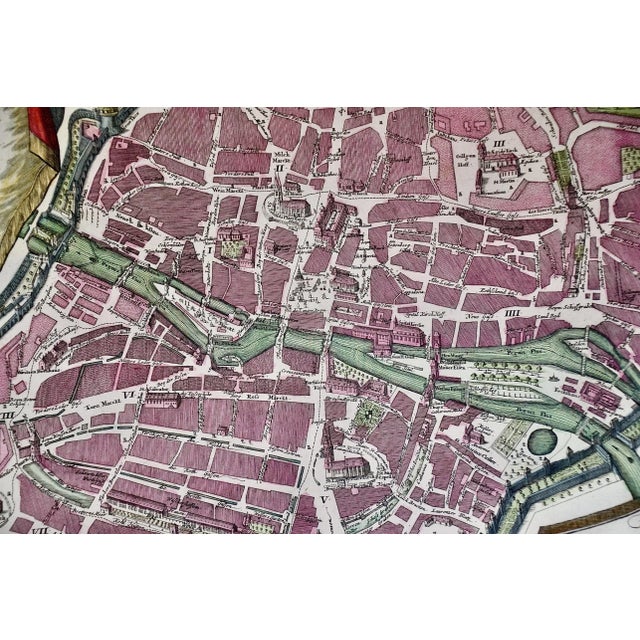 City View of Nuremberg, Germany: An 18th Century Hand-Colored Map by M. Seutter For Sale - Image 10 of 12