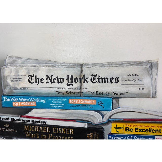 Original Contemporary Realism Gail Chandler Oil Painting Still Life Books Art For Sale - Image 9 of 16