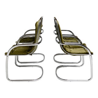 Vintage Chrome Wire Chairs by Gastone Rinaldi for Rima, 1960s, Set of 4 For Sale