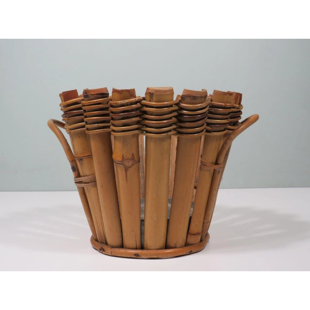 1950s French Bamboo Cache Pot, 1950s For Sale - Image 5 of 9