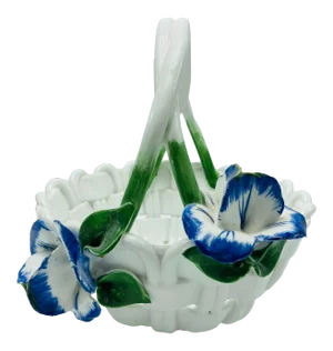Vintage Capodimonte Ceramic Flower Basket
