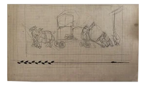 Gabriele Galantara, Composition, Pencil Drawing, 19th Century