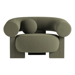 Cassete Armchair in Boucle Olive by Alter Ego for Collector For Sale