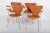 Fritz Hansen Model 3207 Leather Chairs by Arne Jacobsen for Fritz Hansen, Set of 4 For Sale - Image 4 of 14