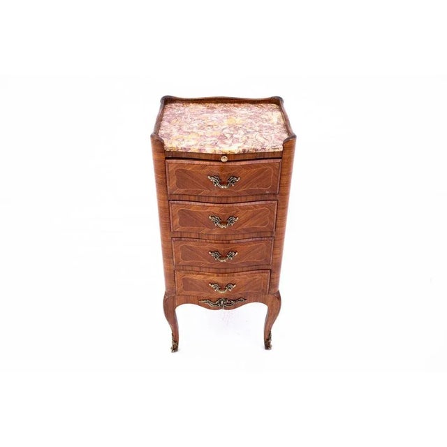 Antique Small Chest of Drawers with Marble Top, France, 1890s For Sale - Image 11 of 12