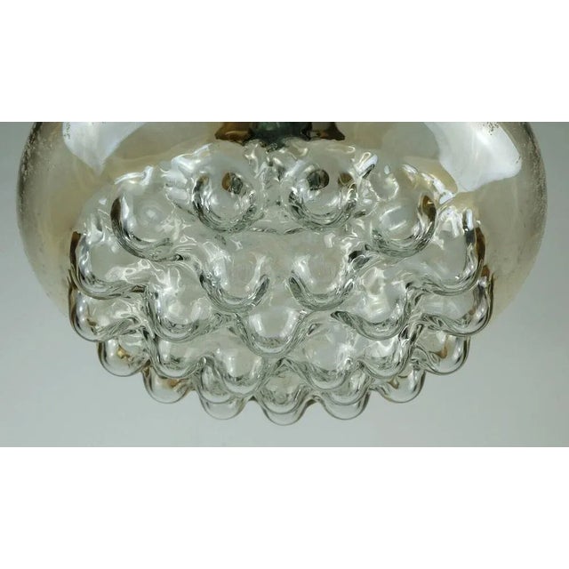 Mid-Century Modern Mid-Century Pendant Light Bubble in Amber Glass and Brass, 1960s For Sale - Image 3 of 11