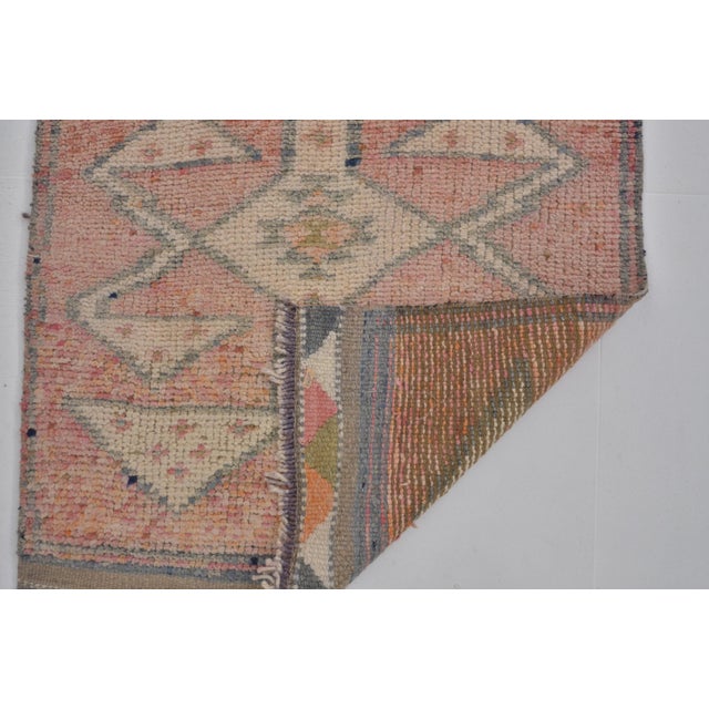 Peach Oushak Antique Hallway Runner Rug For Sale - Image 8 of 8
