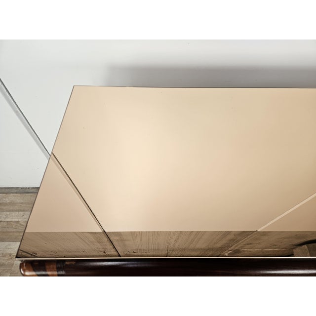 Wood Art Deco Mahogany and Pink Maple Chest of Drawers with Mirror Top, 1940 For Sale - Image 7 of 18