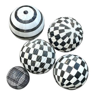 Vintage Geometric Assorted Spheres - Set of 6 For Sale
