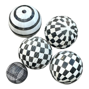 Vintage Geometric Assorted Spheres - Set of 6