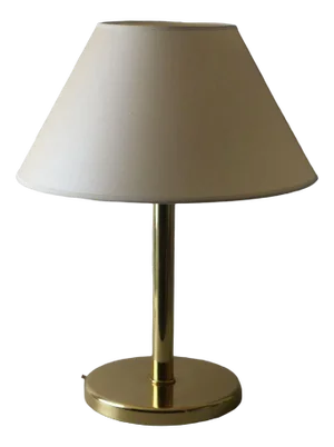Vintage Table Lamp in Brass & Fabric