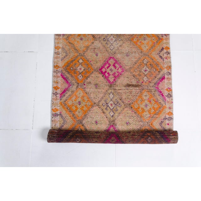 Tan 1960s Anatolian Oushak Hallway Runner For Sale - Image 8 of 10