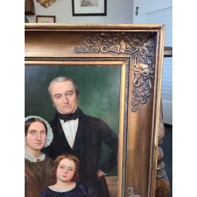 Hermann Heinrich Becker Antique 19th Century Oil Painting Portrait of a Family For Sale - Image 9 of 15